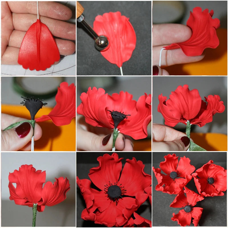 Kit 7 Cortadores de Pétalos de Peonia Inox