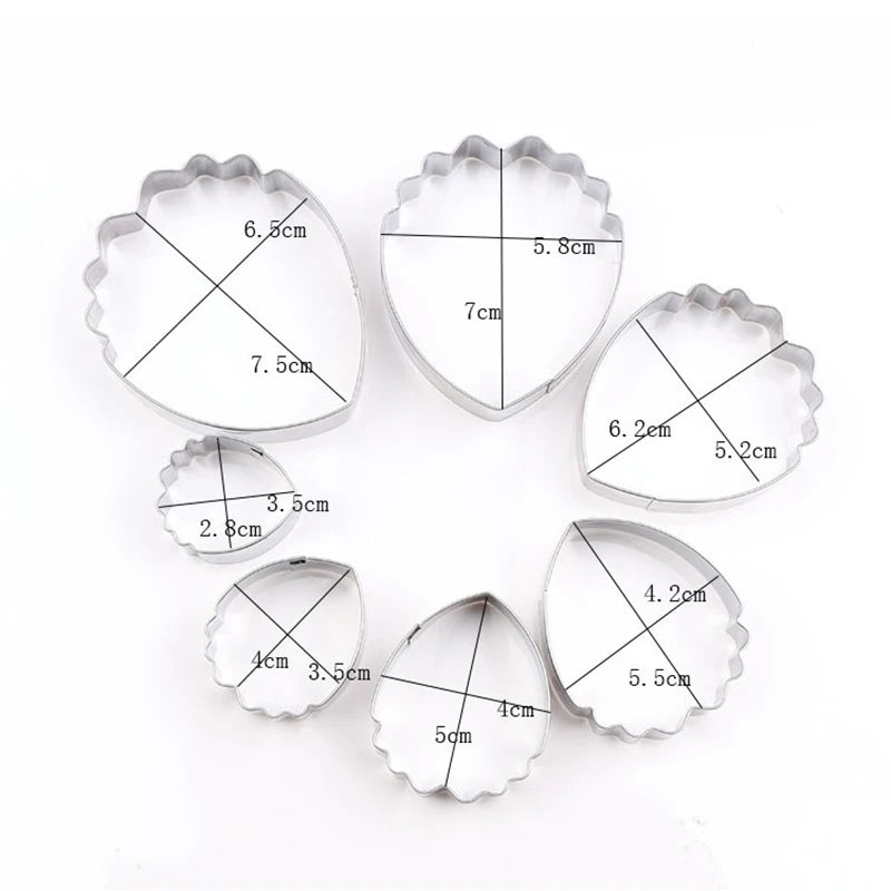 Kit 7 Cortadores de Pétalos de Peonia Inox