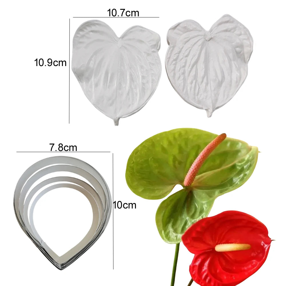Kit moldes de Silicone e cortadores para Flores 6 pzas