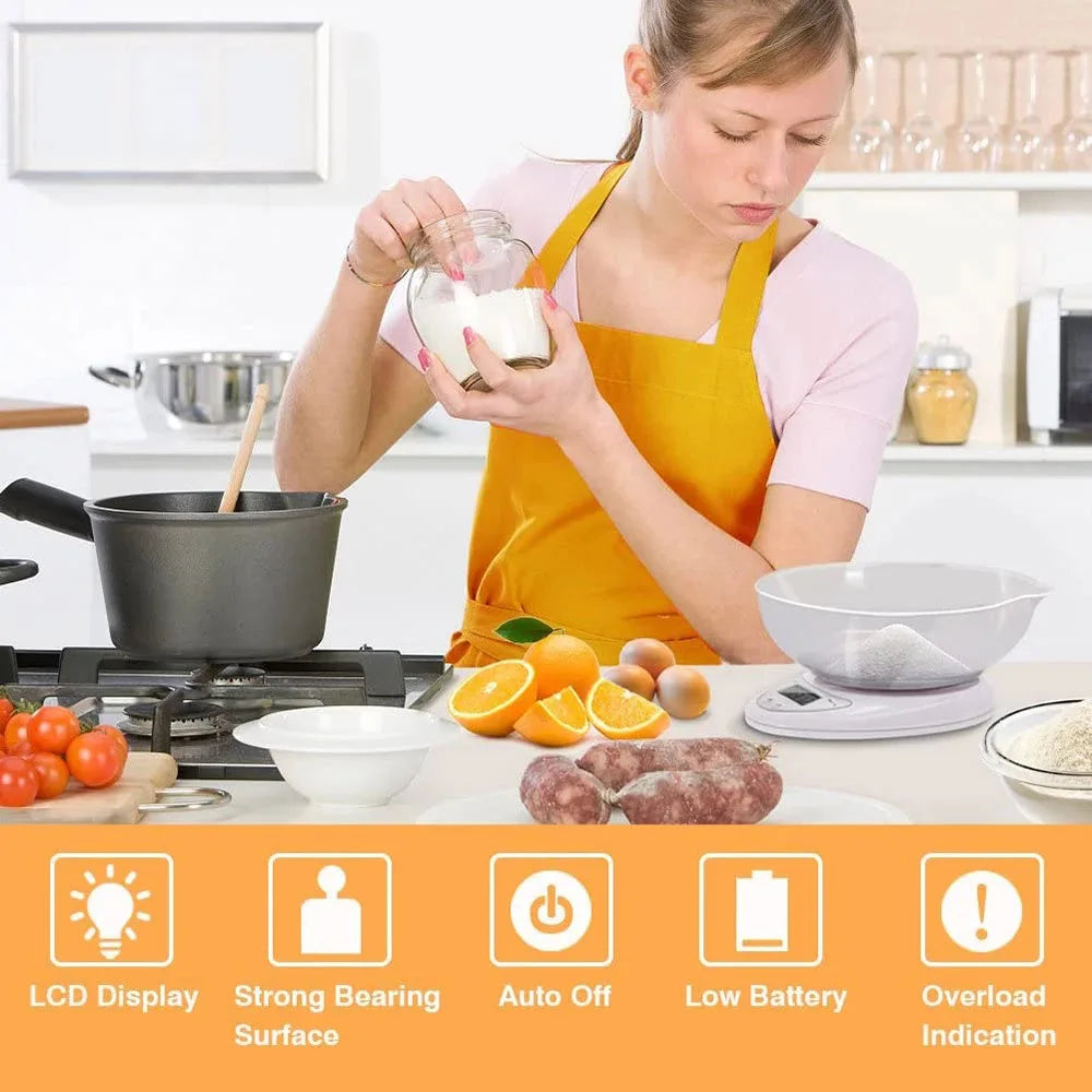 Balança Digital Portátil para Alimentos e Pastelaria