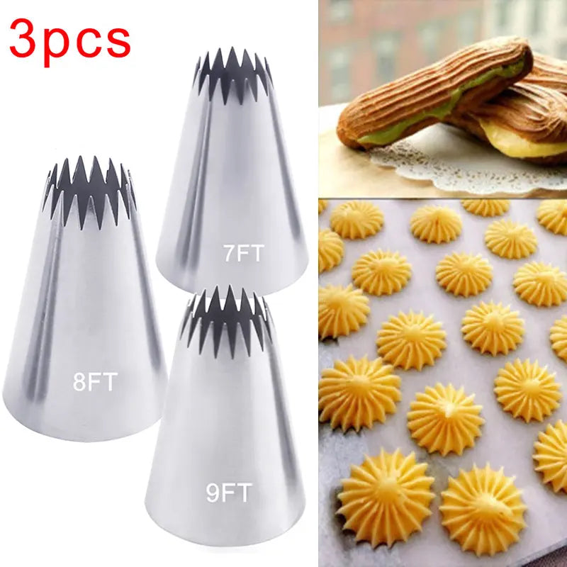 Conjunto 3 Bicos de Confeitar Estrela Aberta ( 7FT, 8FT, 9FT)