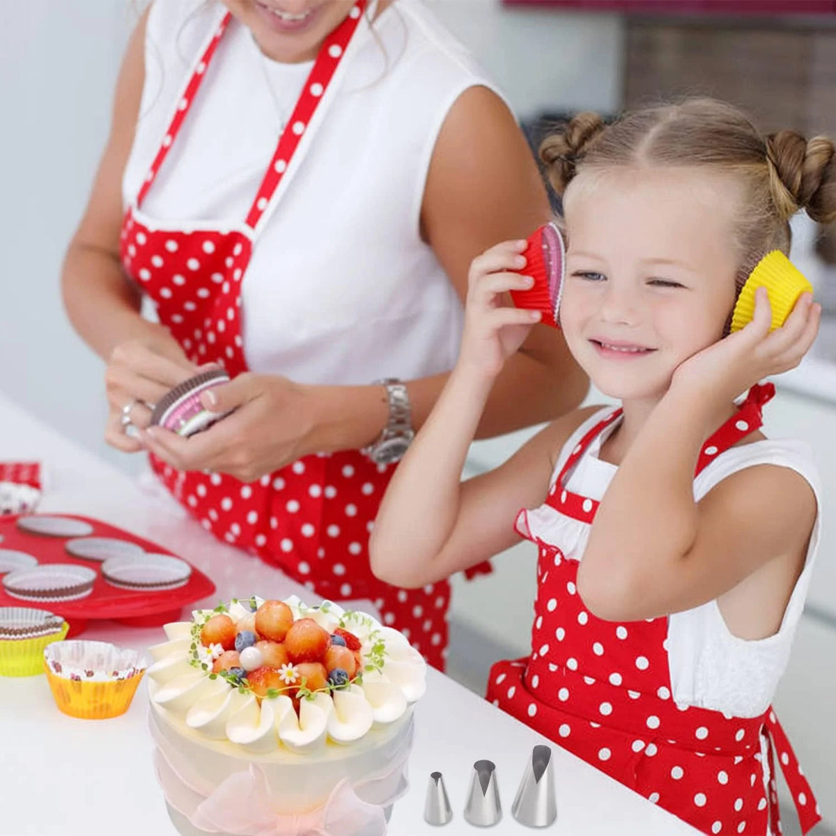Kit 3 Bicos Confeiteiros Russos em Aço Inoxidável
