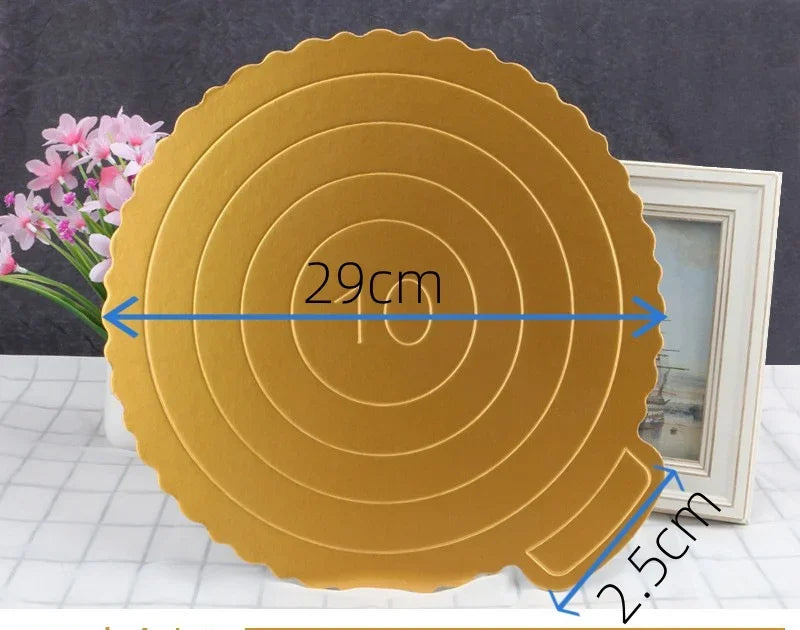 New 1pcs Gold Cake Board Disposable Dessert Tray Cake Base Cardboard for Wedding Birthday Party Baking Accessories Cake Tools