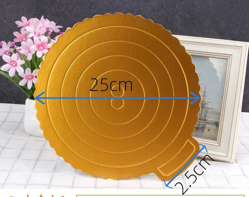 New 1pcs Gold Cake Board Disposable Dessert Tray Cake Base Cardboard for Wedding Birthday Party Baking Accessories Cake Tools