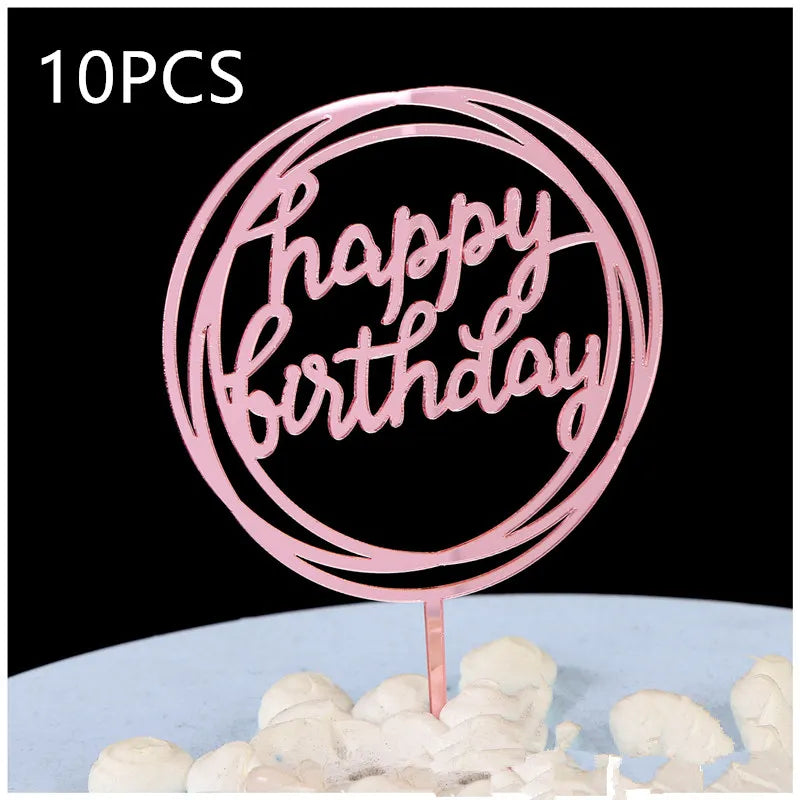 10 Toppers de Acrílico Simples