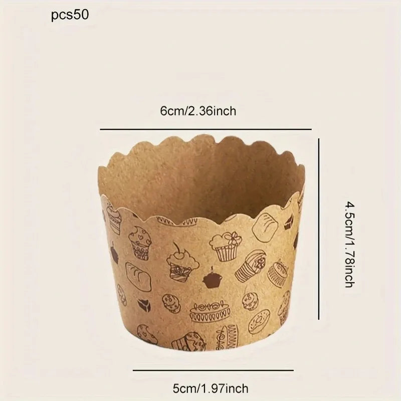 Moldes de Papel Antiaderente para Mini cupcakes 50 pzas