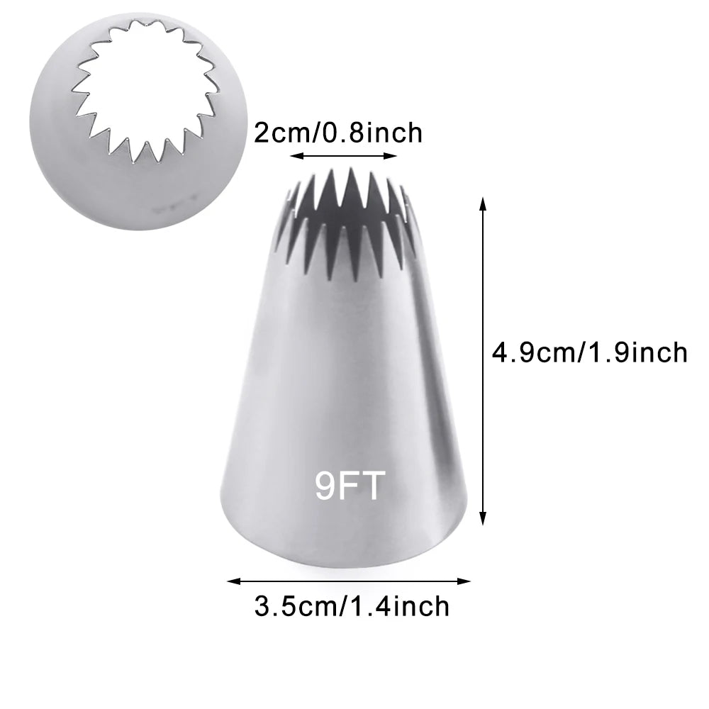 Conjunto 3 Bicos de Confeitar Estrela Aberta ( 7FT, 8FT, 9FT)
