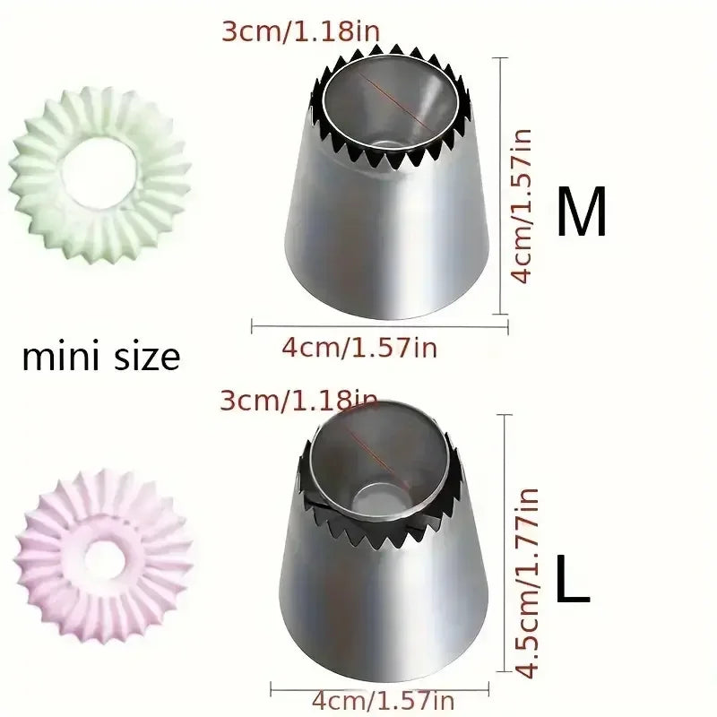 Conjunto 2 Bicos de Confeitar Grandes em Aço Inoxidável