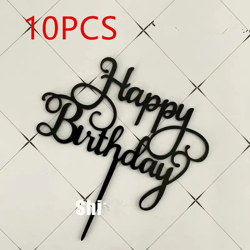 10 Toppers de Acrílico Simples