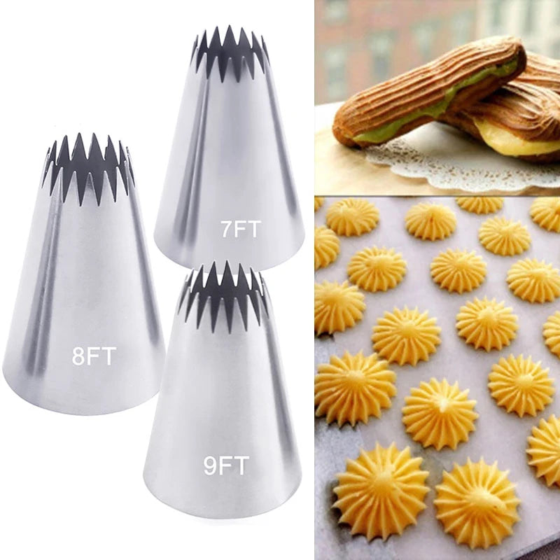 Conjunto 3 Bicos de Confeitar Estrela Aberta ( 7FT, 8FT, 9FT)