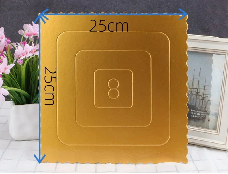 New 1pcs Gold Cake Board Disposable Dessert Tray Cake Base Cardboard for Wedding Birthday Party Baking Accessories Cake Tools