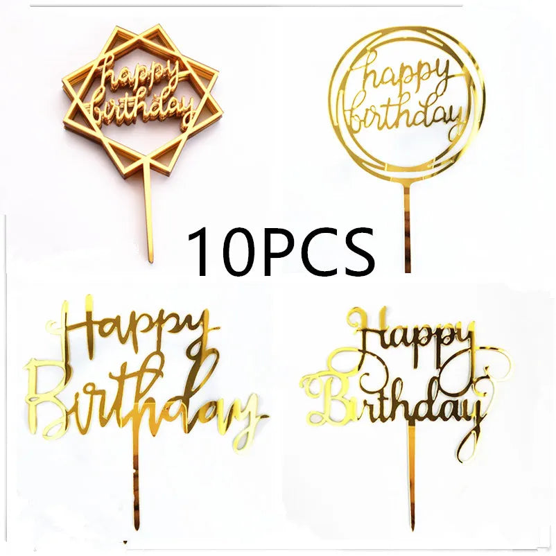 10 Toppers de Acrílico Simples