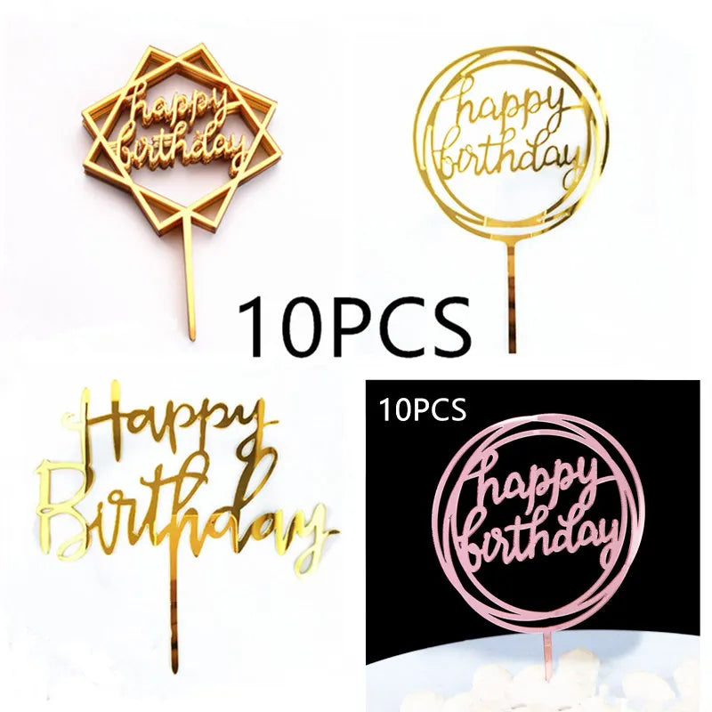 10 Toppers de Acrílico Simples