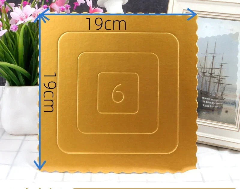 New 1pcs Gold Cake Board Disposable Dessert Tray Cake Base Cardboard for Wedding Birthday Party Baking Accessories Cake Tools