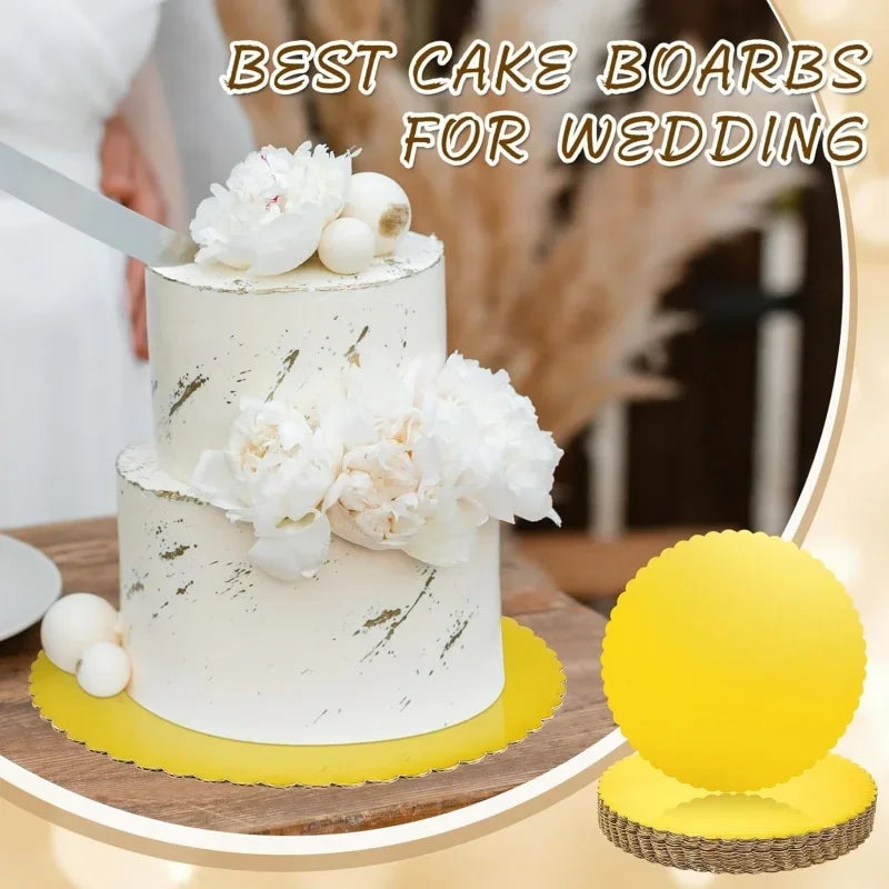 New 1pcs Gold Cake Board Disposable Dessert Tray Cake Base Cardboard for Wedding Birthday Party Baking Accessories Cake Tools