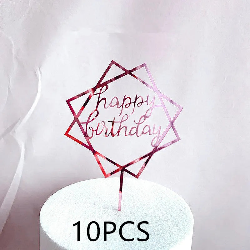 10 Toppers de Acrílico Simples
