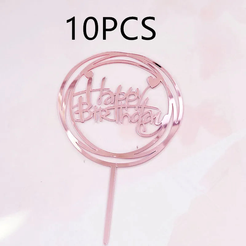 10 Toppers de Acrílico Simples