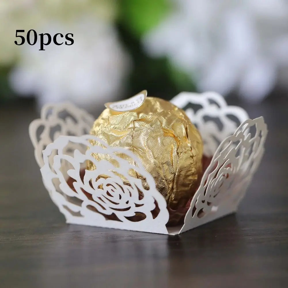 50pcs Porta bombons de Papel Decorativos para Bodas e festas